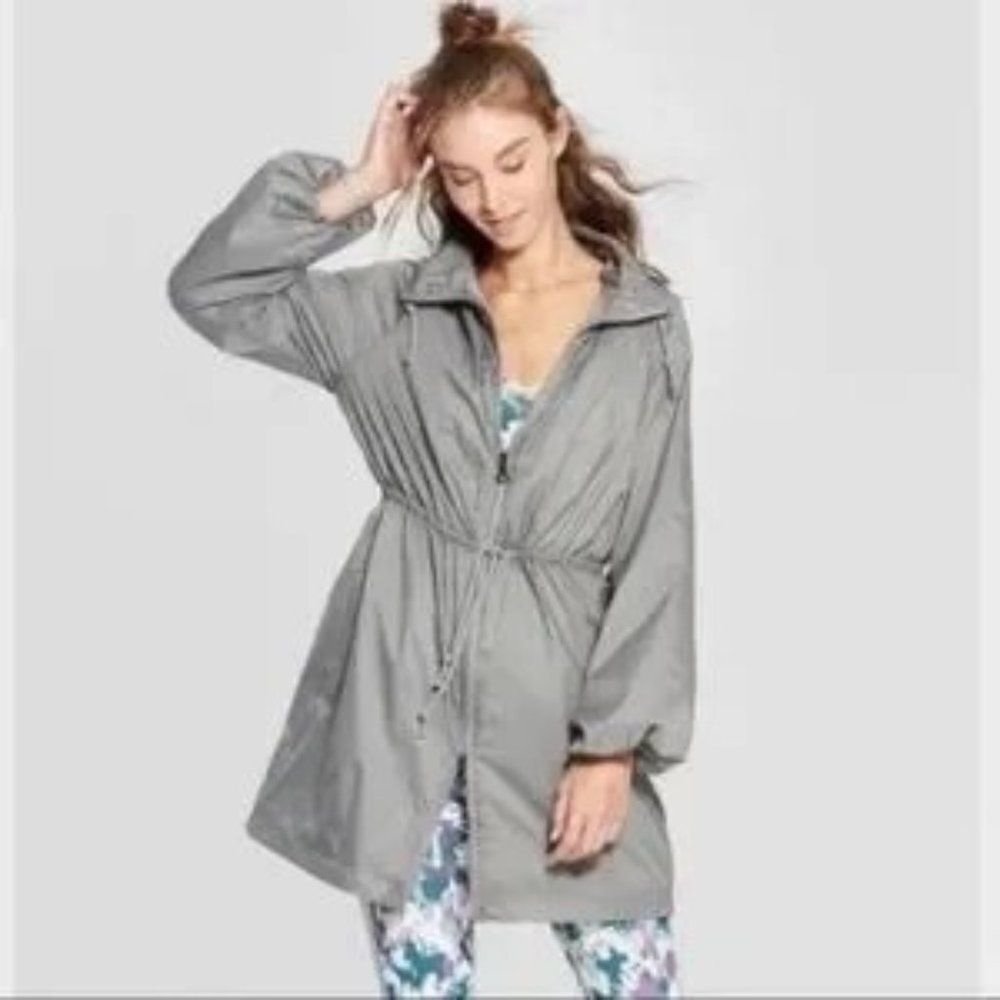 Joy Lab Athletic Water Resistant Jacket Gray XS Trench‎
